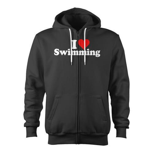 I LOVE HEART SWIMMING Zip Up Hoodie - SwimGear Co