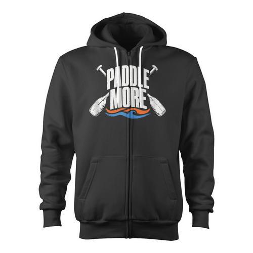 Paddle More Kayak Canoe Paddling Graphic Zip Up Hoodie - Paddle Life