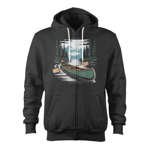 Solo Canoe Tourer Who Knows Every Rapid Campsite Portage Zip Up Hoodie - Paddle Life
