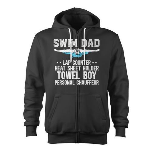 Swim Dad Definition Swimming Dad Of A Swimmer Dad Zip Up Hoodie - SwimGear Co