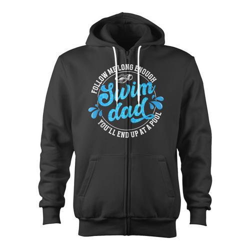 Swim Dad Dad Of A Swimmer Dad Swimming Father Zip Up Hoodie - SwimGear Co