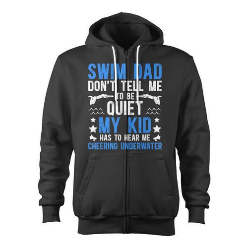 Swim Dad Swimming Dad Of A Swimmer Dad Swim Father Zip Up Hoodie - SwimGear Co
