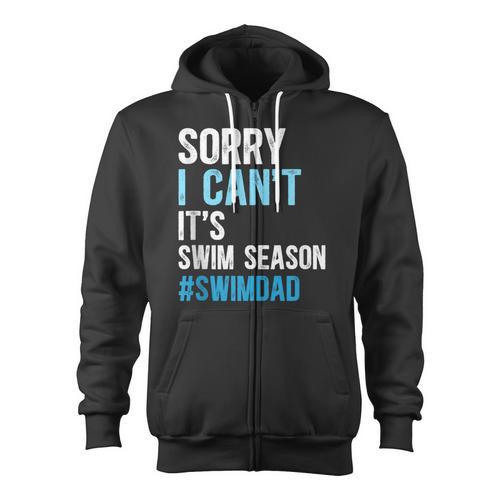 Swim Season Swim Dad Of A Swimmer Father Swimming Dad Zip Up Hoodie - SwimGear Co