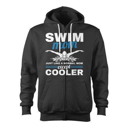 Swimmer Mother Swimming Women Swim Mom Like A Normal Mom Zip Up Hoodie - SwimGear Co
