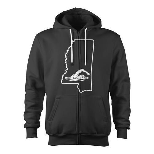 Swimming Apparel Mississippi Swimmer Training Zip Up Hoodie - SwimGear Co