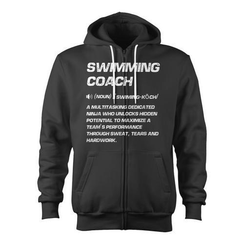 Swimming Coach Definition Swimming Instructor Zip Up Hoodie - SwimGear Co