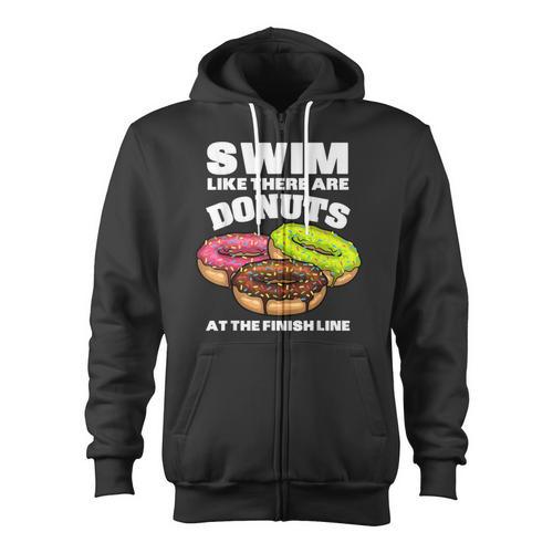 Swimming Donut Men Women Swimmer Sports Athlete Zip Up Hoodie - SwimGear Co