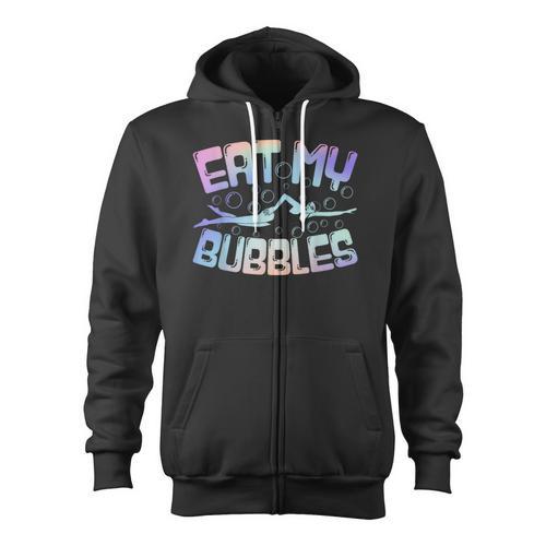 Swimming Eat My Bubbles Swim Watercolour Zip Up Hoodie - SwimGear Co