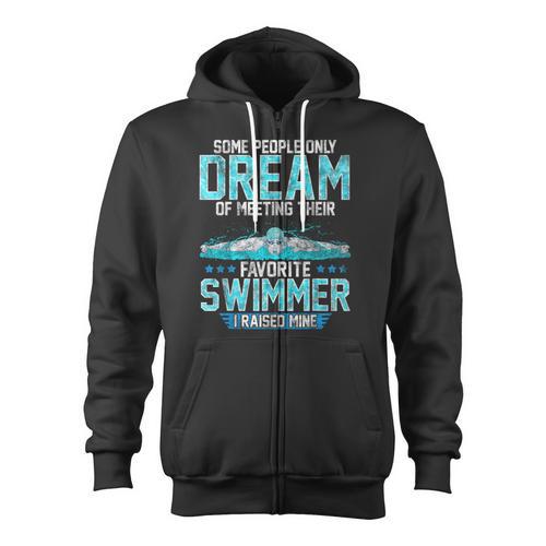 Swimming Parent Swimmer Mom Dad My Favorite Swim Meet Zip Up Hoodie - SwimGear Co