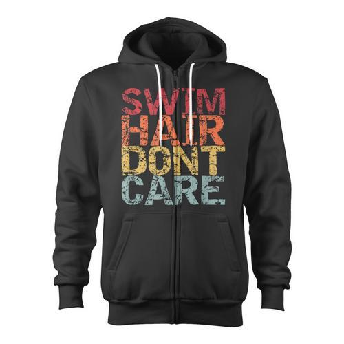 Swimming Pool Diving Sport Swimmer Swim Hair Dont Care Zip Up Hoodie - SwimGear Co