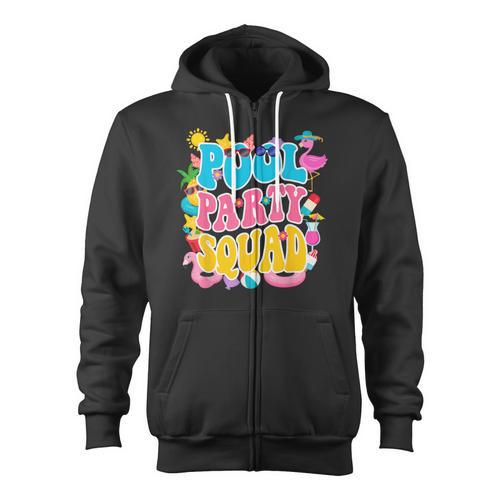 Swimming Pool Party Squad Beach Pool Party Matching Beach Zip Up Hoodie - SwimGear Co