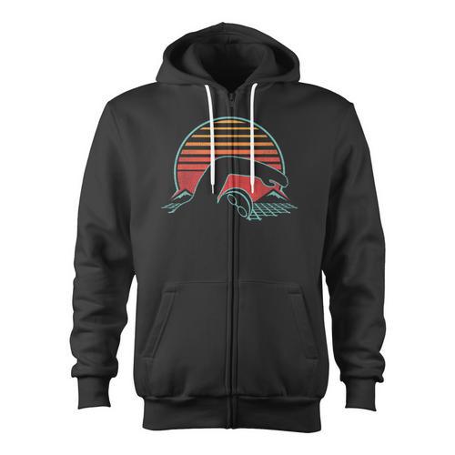 Swimming Retro Vintage 80s Style Swimmer Zip Up Hoodie - SwimGear Co
