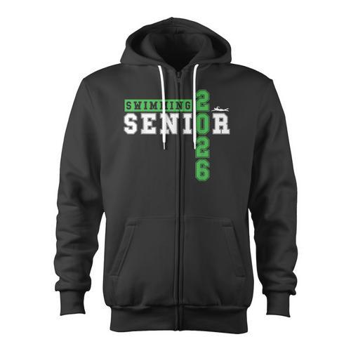 Swimming Senior Night Swim Senior 2026 Graduation 33 Zip Up Hoodie - SwimGear Co