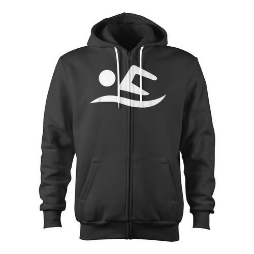 Swimming Silhouette Logo Zip Up Hoodie - SwimGear Co