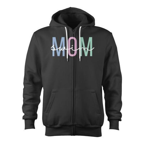 Swimming Sport Ideas For Everybody Women's Swim Mom Swim Team Swimmers Mother Zip Up Hoodie - SwimGear Co