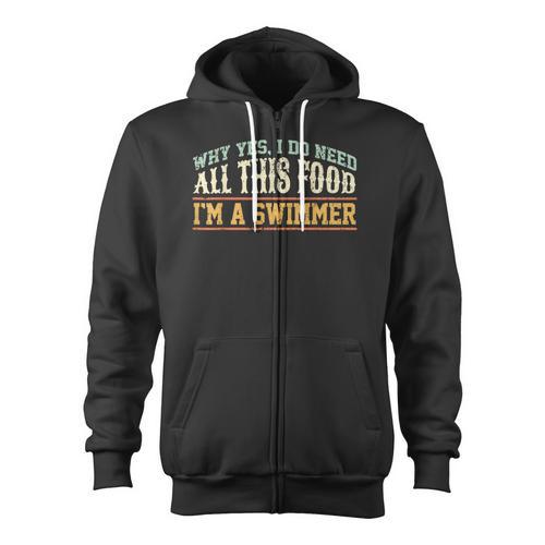 Swimming Swimmer Eating Swim Zip Up Hoodie - SwimGear Co