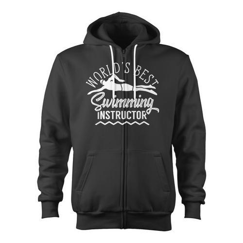 World's Best Swimming Instructor Teacher Coach Swim Men Women Kids Zip Up Hoodie - SwimGear Co