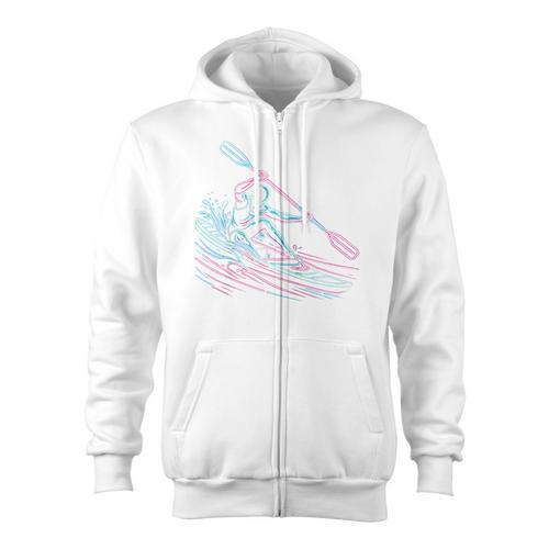 Canoe Canoeing Kayak Paddling Canoeist Raglan Baseball Tee Zip Up Hoodie - Paddle Life