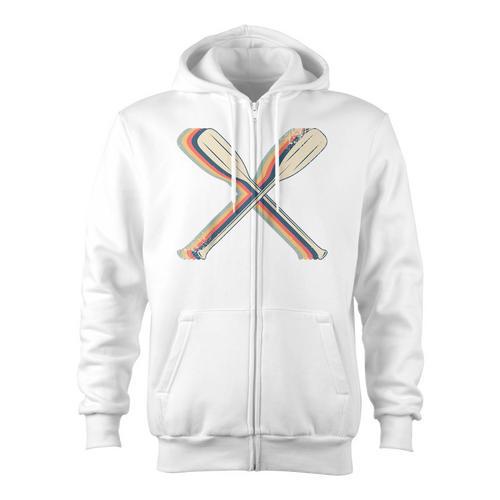 Canoeing Canoe Paddle Paddling Retro Line Art Raglan Baseball Tee Zip Up Hoodie - Paddle Life