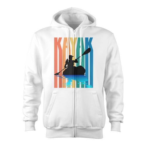 Kayaking Kayak Retro Art Canoe Raglan Baseball Tee Zip Up Hoodie - Paddle Life