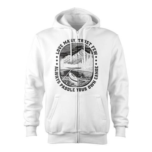Love Many Trust Few Always Paddle Your Own Canoe Raglan Baseball Tee Zip Up Hoodie - Paddle Life