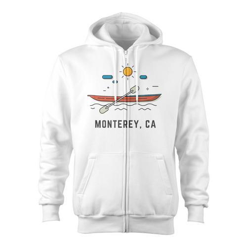 Monterey California Kayak Canoe Paddling Outdoor Zip Up Hoodie - Paddle Life