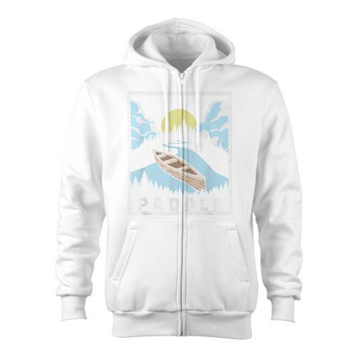 Paddle Retro Style Canoe & Outdoors Simple Canoeing Graphic Zip Up Hoodie - Paddle Life