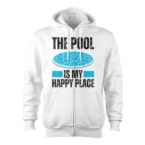 The Pool Is My Happy Place Swimming For Swimmer Zip Up Hoodie - SwimGear Co