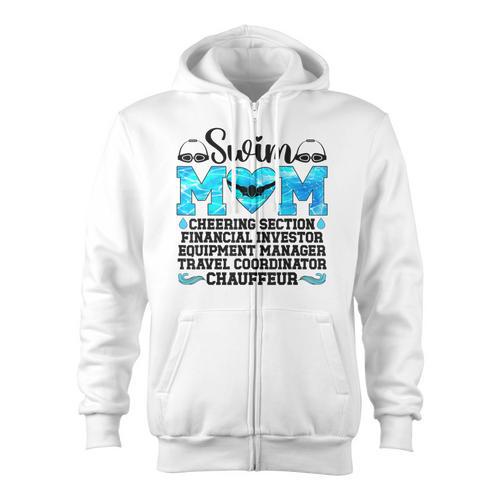 Swim Mom Definition Swimming Mother Of A Swimmer Mom Zip Up Hoodie - SwimGear Co