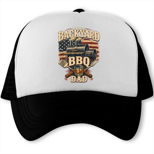 Backyard BBQ Dad Grill Smoker Vintage Art Trucker Cap - BBQ Dad Merch
