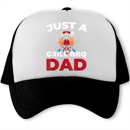 Barbecue Grilling Grillmaster Just A Grill BBQ Dad Trucker Cap - BBQ Dad Merch