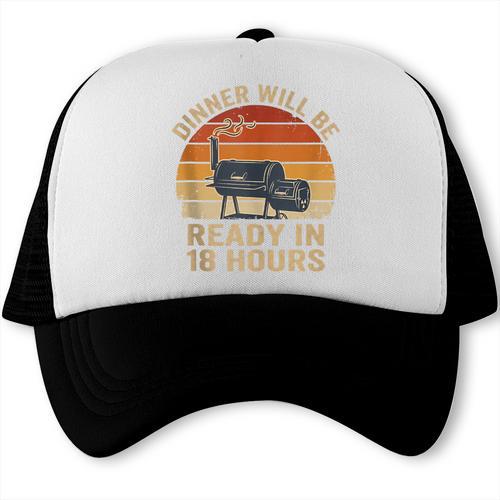 BBQ Dad Smoker Brisket Barbecue Retro Sunset Vintage Trucker Cap - BBQ Dad Merch