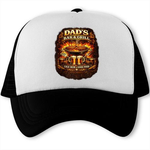 Dad’s Bar & Grill – Cold Beer Good Food BBQ Dad Humor Trucker Cap - BBQ Dad Merch