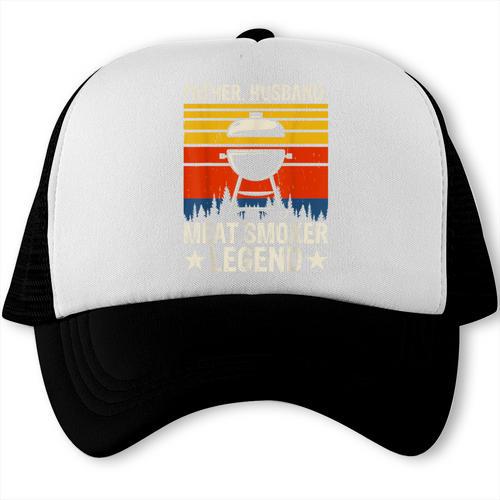 Father Husband Meat Smoker Legend BBQ Dad Trucker Cap - BBQ Dad Merch
