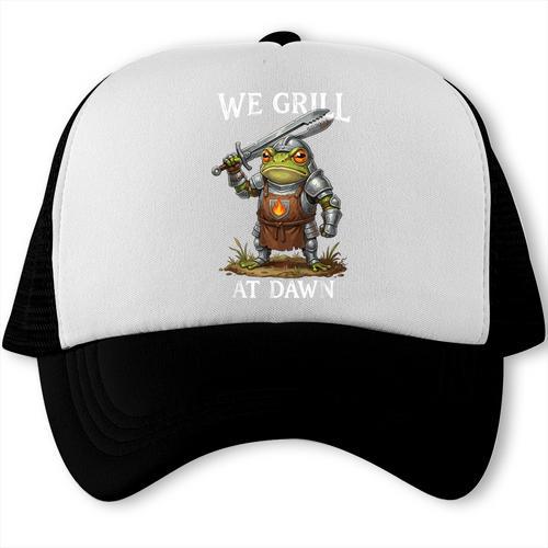We Grill At Dawn BBQ Dad Trucker Cap - BBQ Dad Merch