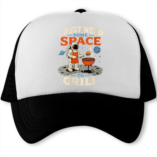 Women's Astronaut BBQ Dad Grilling In Space Fathers Day Barbecue Trucker Cap - BBQ Dad Merch