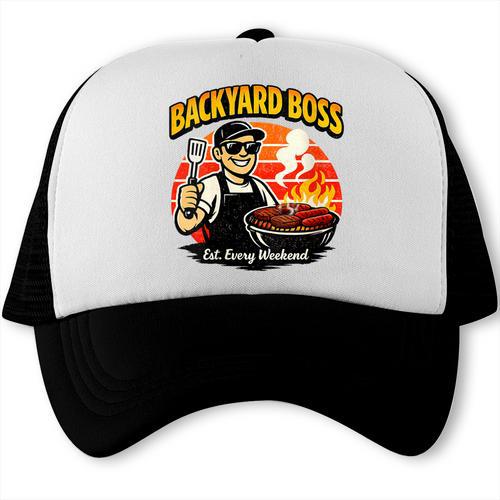 Women's Backyard Boss BBQ Dad Grill Master Barbeque Trucker Cap - BBQ Dad Merch