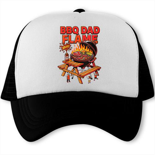 Women's BBQ Dad Flame Barbecue Joke Grilling Humor Quote Grill Trucker Cap - BBQ Dad Merch