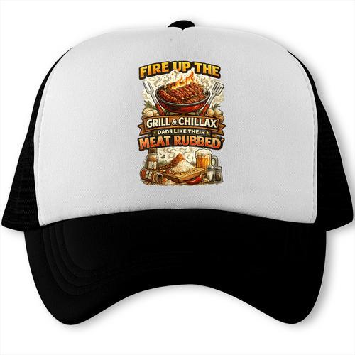 Women's BBQ Dad Meat Rubbed Smoker Grilling Quote Fathers Day Trucker Cap - BBQ Dad Merch