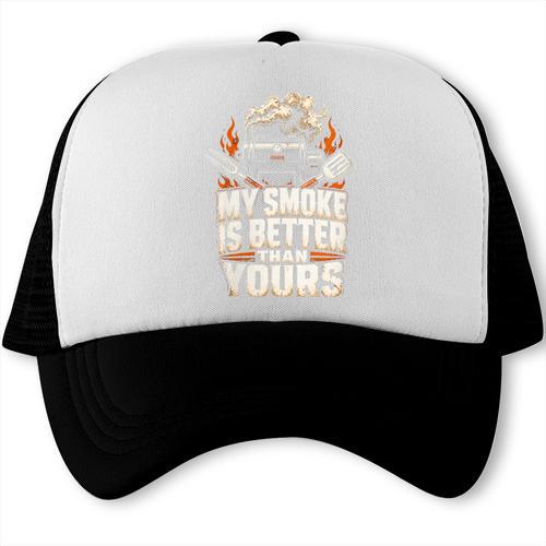 Women's My Smoke Is Better Than Yours BBQ Dad Trucker Cap - BBQ Dad Merch