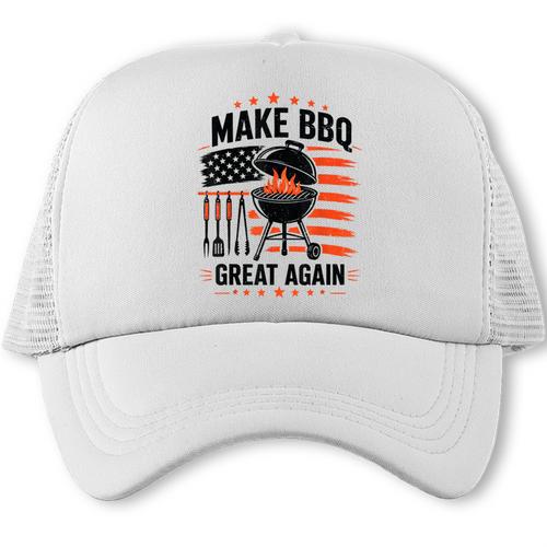 4th July BBQ Dad Joke Make BBQ Great Again Grill Dad Trucker Cap - BBQ Dad Merch
