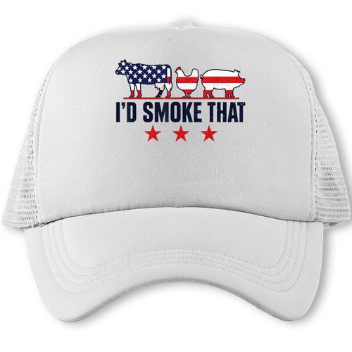 4th July BBQ Dad Joke Id Smoke That Grilling Dad Trucker Cap - BBQ Dad Merch