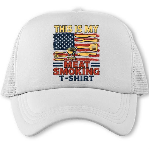 4th July BBQ Dad Joke This My Meat Smoking Shirt Grill Trucker Cap - BBQ Dad Merch
