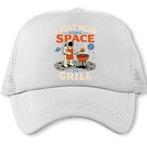Astronaut BBQ Dad Grilling In Space Fathers Day Barbecue Premium Tri-Blend Trucker Cap - BBQ Dad Merch