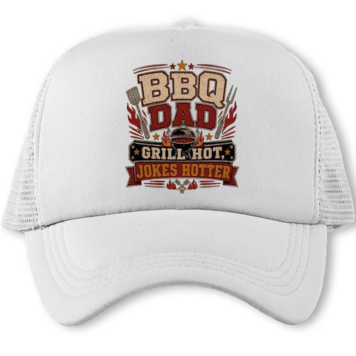BBQ Dad Grill Hot Jokes Husband Birthday Fathers Day Premium Tri-Blend Trucker Cap - BBQ Dad Merch