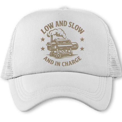BBQ Dad Low And Slow Smoker Father's Day Pitmaster Comfort Colors Crop Top Trucker Cap - BBQ Dad Merch