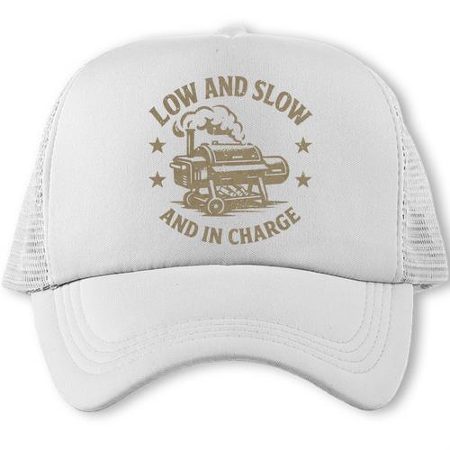 BBQ Dad Low And Slow Smoker Father's Day Pitmaster Premium Tri-Blend Trucker Cap - BBQ Dad Merch