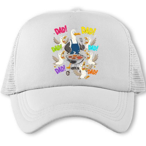 BBQ Dad Seagull Fathers Day Grill Humor Premium Tri-Blend Trucker Cap - BBQ Dad Merch