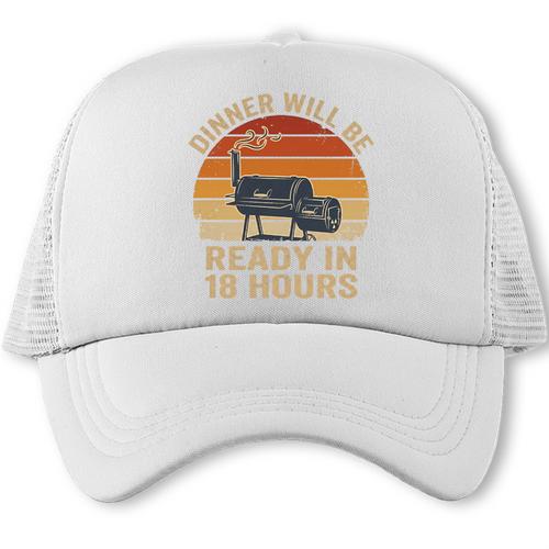 BBQ Dad Smoker Brisket Barbecue Retro Sunset Vintage Premium Tri-Blend Trucker Cap - BBQ Dad Merch
