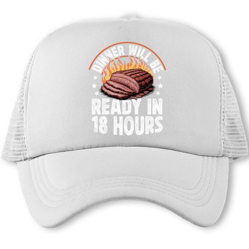 BBQ Dad Smoking Meat Texas Shirt Dinner Will Be Ready Premium Tri-Blend Trucker Cap - BBQ Dad Merch